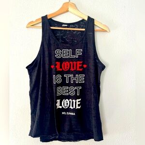 Zumba tank top size medium. Self Love is the Best Love. Good condition